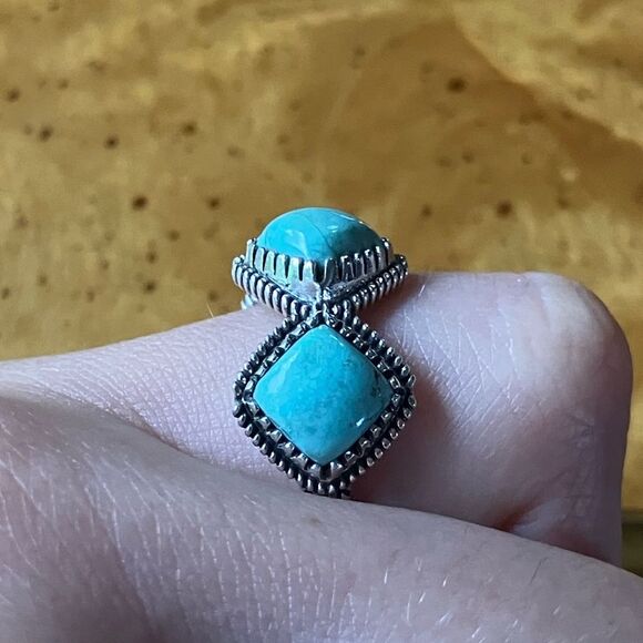 Royston Turquoise Sterling Silver Ring Size 7 - Picture 3 of 9